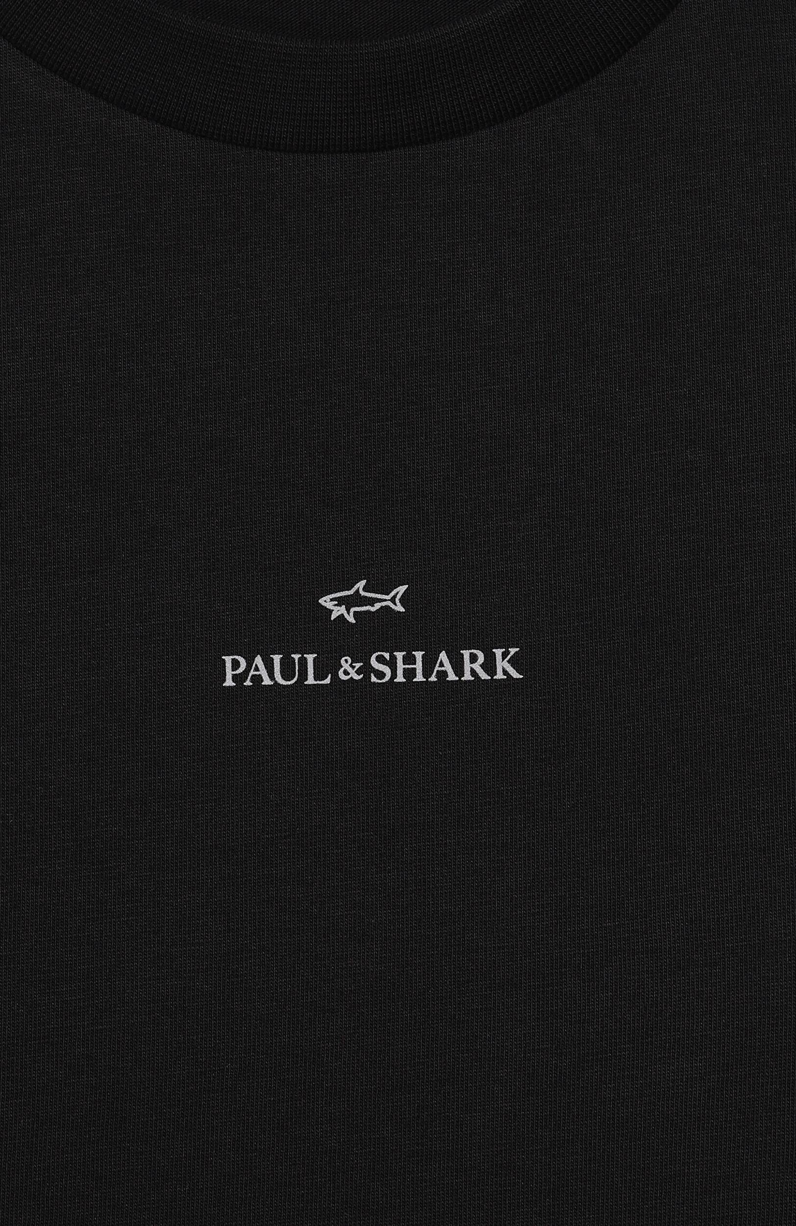 Хлопковый лонгслив PAUL & SHARK JUNIOR черного цвета по цене 9310 руб., арт. WU0001/LAA02, фото 3 Хлопковый лонгслив PAUL & SHARK JUNIOR, арт. WU0001/LAA02, фото 3