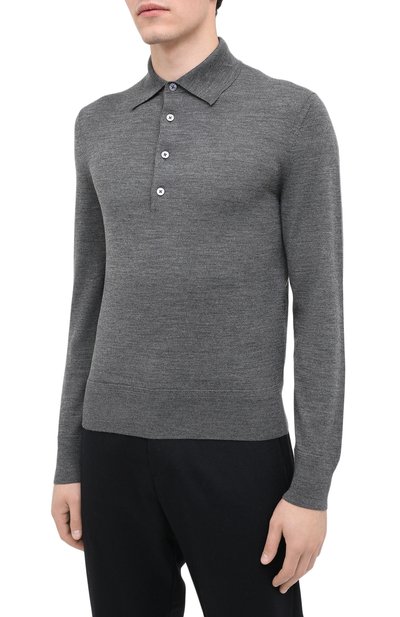 Шерстяное поло TOM FORD серого цвета по цене 99500 руб., арт. BVM94/TFK132, фото 3 Шерстяное поло TOM FORD, арт. BVM94/TFK132, фото 3