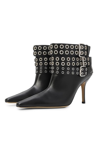 Женские кожаные ботильоны buckle belt MACH & MACH, арт. FW25-S0974-95-VCL-BLK