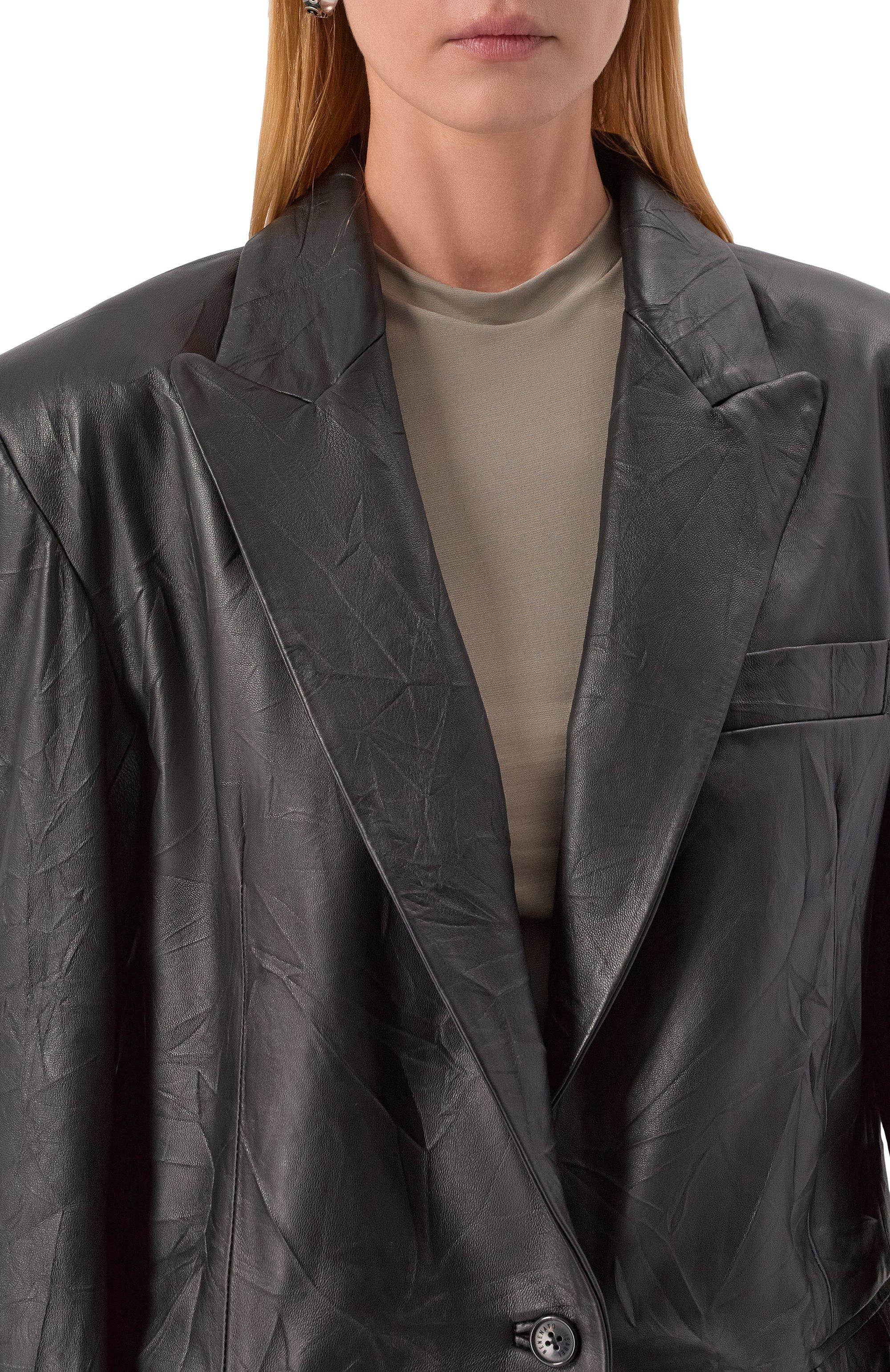 Кожаный жакет ISABEL BENENATO черного цвета по цене 242500 руб., арт. DL102F25, фото 5 Кожаный жакет ISABEL BENENATO, арт. DL102F25, фото 5