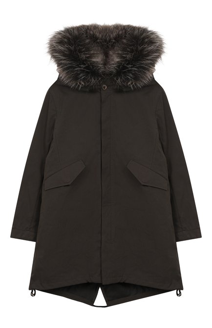 Хлопковая парка с отделкой из лисы YVES SALOMON ENFANT, арт. 24WEM001LGF52X/8-10