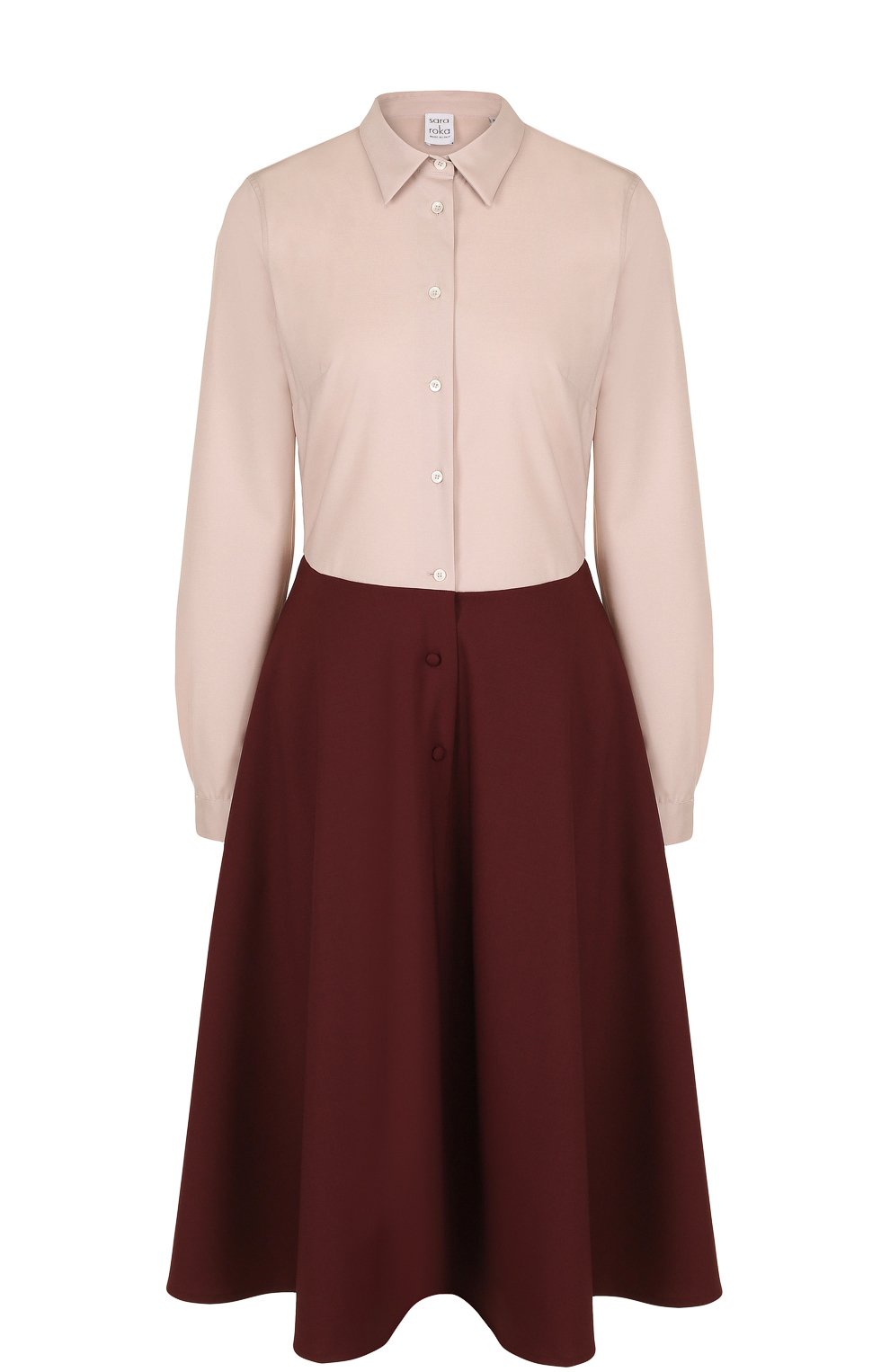 Приталенное платье-рубашка с контрастной юбкой SARA ROKA, арт. MELA/FW17-20, фото 1