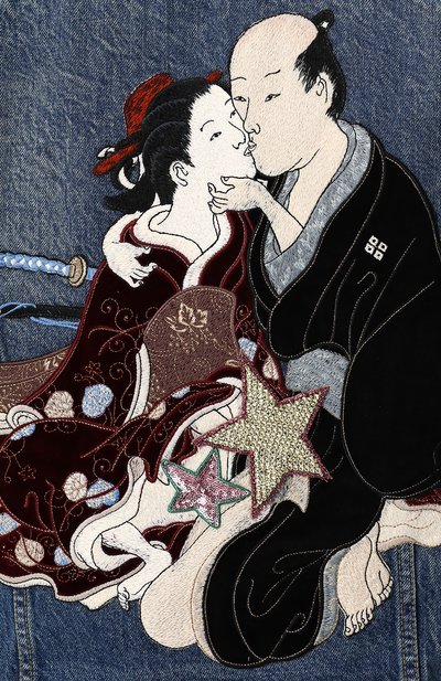 Джинсовая куртка с потертостями и принтом на спине GUCCI, арт. 502750/XR949, фото 5