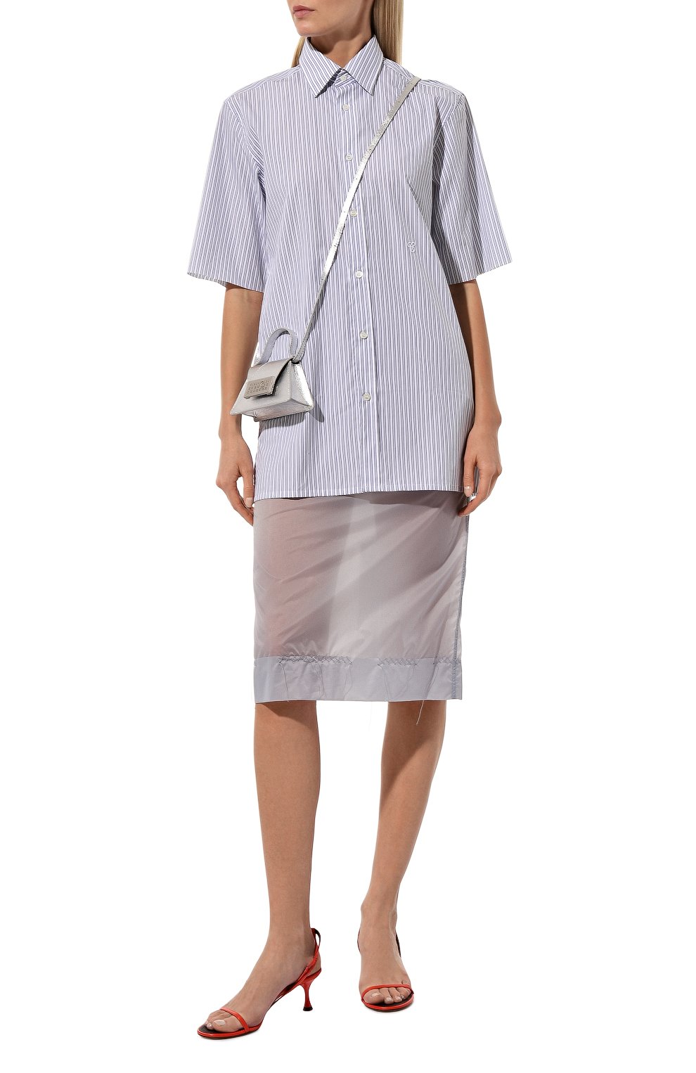 Хлопковая рубашка MAISON MARGIELA голубого цвета по цене 61550 руб., арт. S50DR0007/S78571, фото 2 Хлопковая рубашка MAISON MARGIELA, арт. S50DR0007/S78571, фото 2