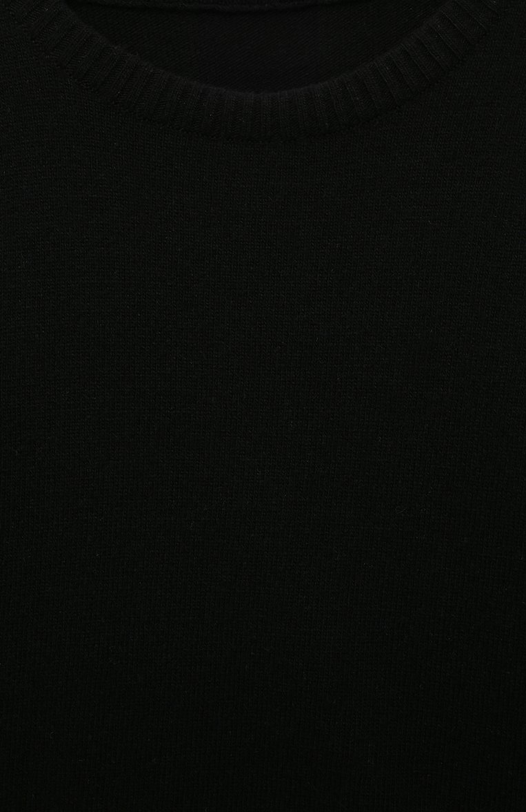 Детская комплект из пуловера и брюк WOOL AND COTTON черного цвета, арт. KRUFP-003 | Фото 6 (Драгоценные камни: Проставлено; Рукава: Длинные; Материал внешний: Шерсть; Материал сплава: Проставлено; Девочки Кросс-КТ: Костюмы-спорт; Ростовка одежда: 6 лет | 116 см)