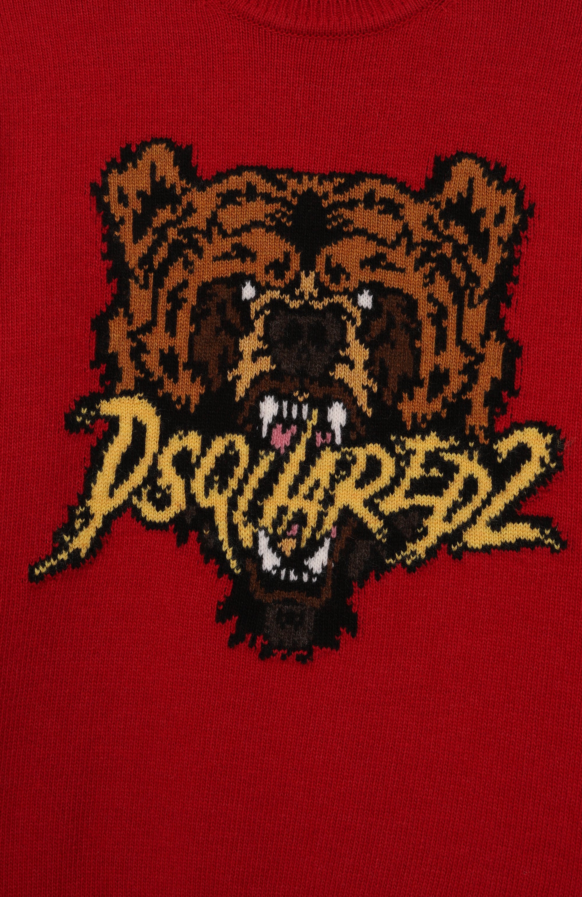 Пуловер из хлопка и шерсти DSQUARED2 красного цвета по цене 29050 руб., арт. DQ3069/D0AFE, фото 3 Пуловер из хлопка и шерсти DSQUARED2, арт. DQ3069/D0AFE, фото 3