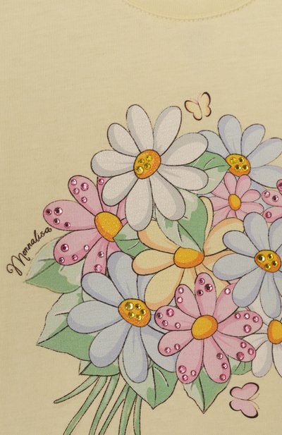 Хлопковая футболка MONNALISA, арт. 39E612, фото 3