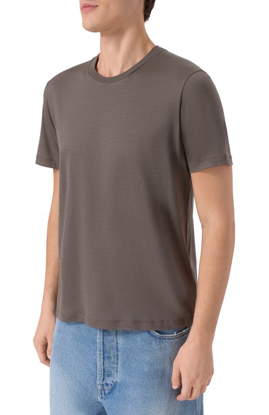 Шерстяная футболка Herno JG00036UR/52068 Коричневый  JG00036UR/52068 Фото 3