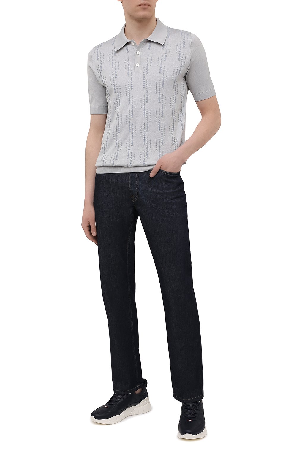 Поло из шелка и хлопка ZILLI, арт. MBV-PB068-BUBB1/MC01, фото 2