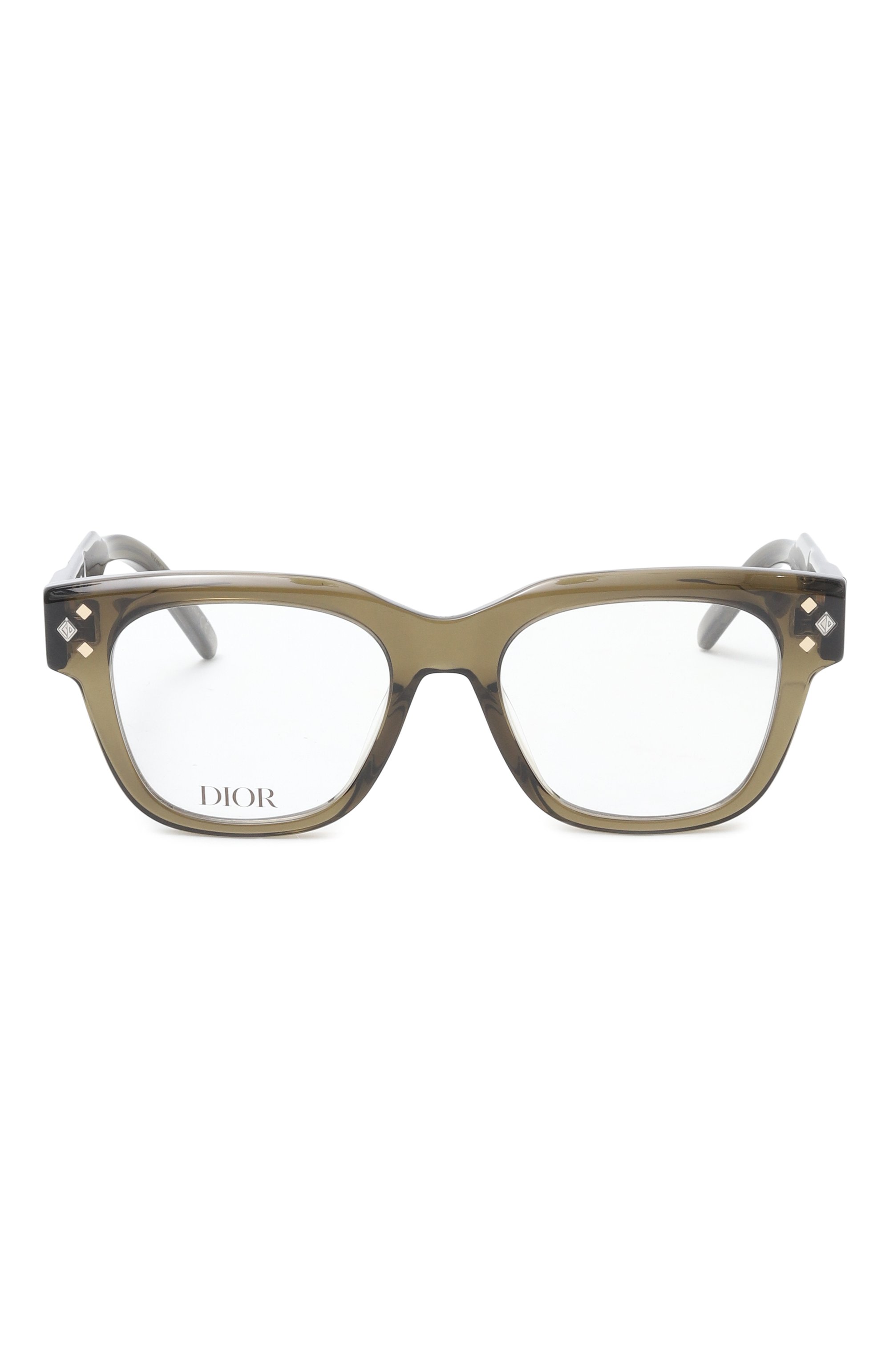 Оправа DIOR EYEWEAR хаки цвета по цене 82300 руб., арт. CD DIAM0ND0 S4I 5500, фото 3 Оправа DIOR EYEWEAR, арт. CD DIAM0ND0 S4I 5500, фото 3