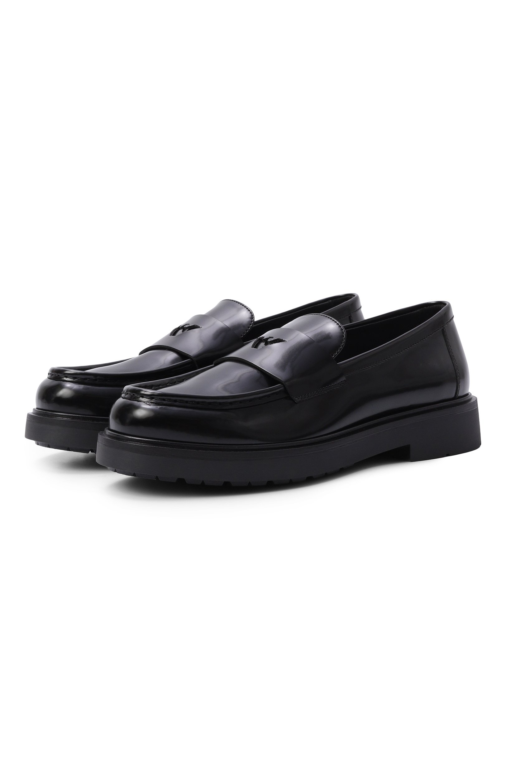 Лоферы EMPORIO ARMANI черного цвета по цене 42950 руб., арт. EB001676/AF28380, фото 1 Лоферы EMPORIO ARMANI, арт. EB001676/AF28380, фото 1
