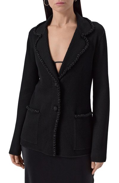 Жакет EMPORIO ARMANI черного цвета по цене 94600 руб., арт. EW000934/AF15112, фото 3 Жакет EMPORIO ARMANI, арт. EW000934/AF15112, фото 3