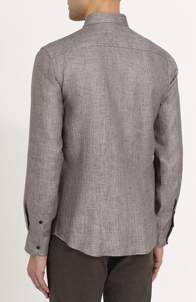 Льняная рубашка на молнии GIORGIO ARMANI, арт. WSC5HT/WS50C, фото 4