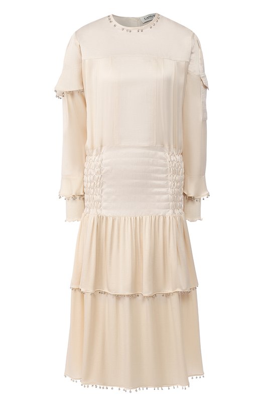 

Шелковое платье Lanvin, Кремовый
