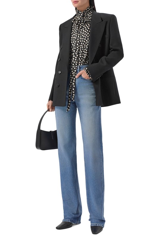 Шерстяной жакет Saint Laurent 773832/Y7B73 Чёрный  773832/Y7B73 Фото 2