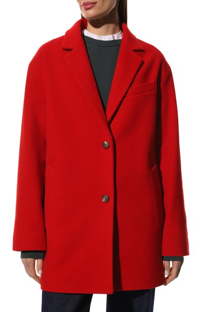 Шерстяное полупальто OLOLOL красного цвета по цене 79000 руб., арт. OLCT004/2376.615/S22, фото 3 Шерстяное полупальто OLOLOL, арт. OLCT004/2376.615/S22, фото 3