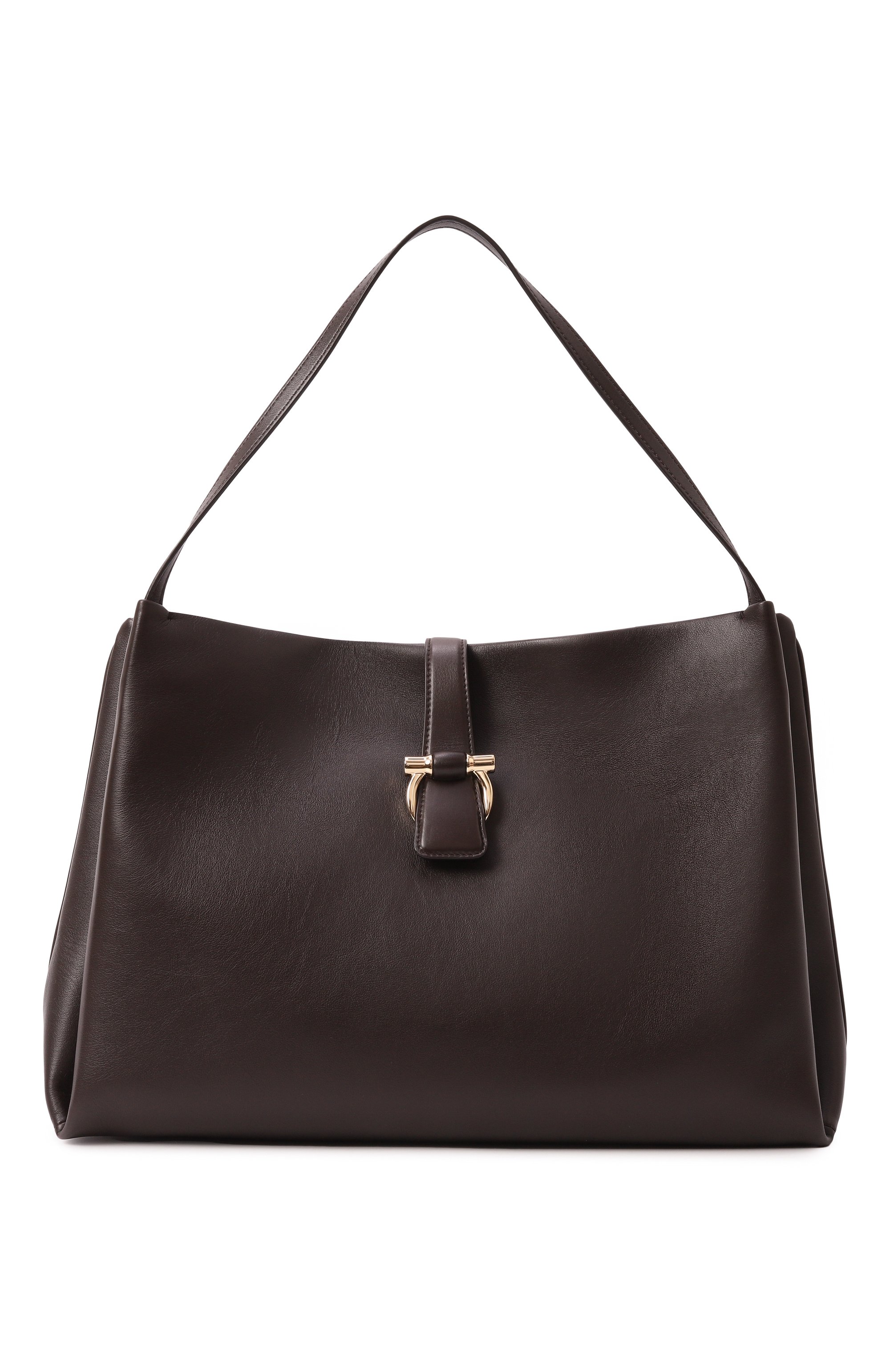 Сумка-тоут FERRAGAMO темно-коричневого цвета по цене 261500 руб., арт. 219804/780875, фото 1 Сумка-тоут FERRAGAMO, арт. 219804/780875, фото 1