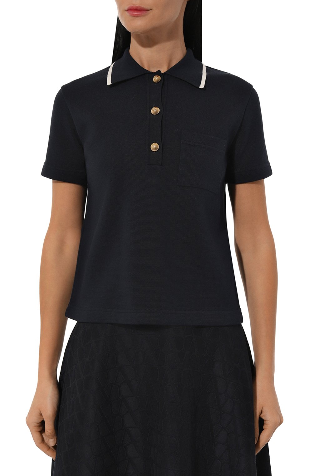 Хлопковое поло VALENTINO, арт. 5B3KC57C8P9, фото 3