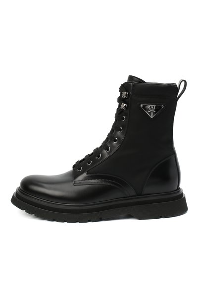 Комбинированные ботинки PRADA черного цвета по цене 115000 руб., арт. 2UE011-3L09-F0002, фото 3 Комбинированные ботинки PRADA, арт. 2UE011-3L09-F0002, фото 3