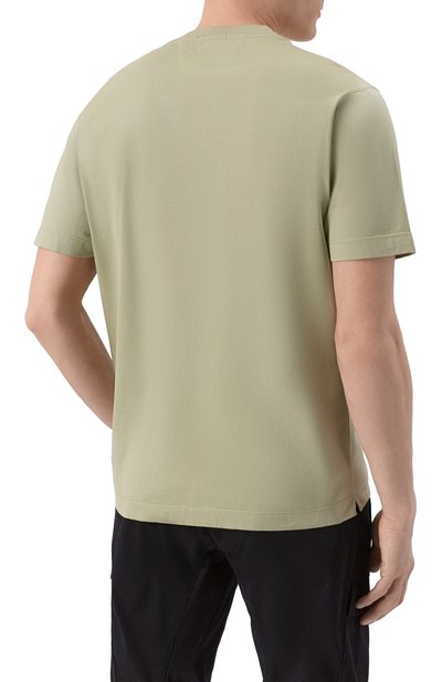 Хлопковая футболка C.P. COMPANY хаки цвета по цене 17750 руб., арт. 20CMTS114A/006374G, фото 4 Хлопковая футболка C.P. COMPANY, арт. 20CMTS114A/006374G, фото 4
