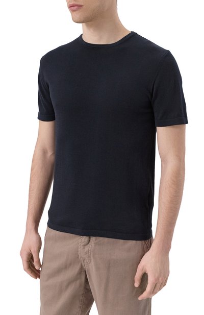 Хлопковый джемпер DANIELE FIESOLI темно-синего цвета по цене 15350 руб., арт. DF0326, фото 3 Хлопковый джемпер DANIELE FIESOLI, арт. DF0326, фото 3