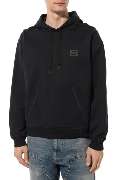 Хлопковое худи DOLCE & GABBANA темно-синего цвета по цене 69950 руб., арт. G9ZU0T/G7F2G, фото 3 Хлопковое худи DOLCE & GABBANA, арт. G9ZU0T/G7F2G, фото 3