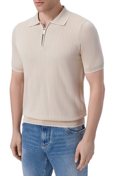 Поло из хлопка и шелка ANDREA CAMPAGNA, арт. SU26C0S280-01/C0S261, фото 3