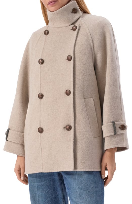Пальто из шерсти и кашемира Brunello Cucinelli MD5327708 Бежевый  MD5327708 Фото 3