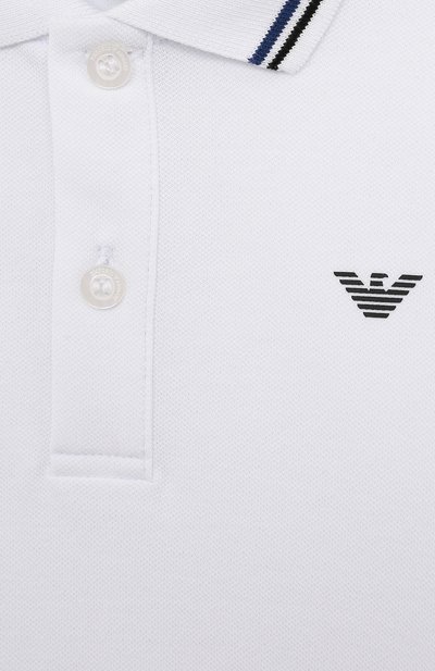 Хлопковое поло EMPORIO ARMANI белого цвета по цене 10600 руб., арт. 8N4FB5/1JPTZ, фото 3 Хлопковое поло EMPORIO ARMANI, арт. 8N4FB5/1JPTZ, фото 3