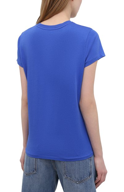 Хлопковая футболка POLO RALPH LAUREN синего цвета по цене 10300 руб., арт. 211838100, фото 4 Хлопковая футболка POLO RALPH LAUREN, арт. 211838100, фото 4