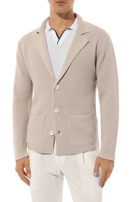 Шерстяной пиджак Daniele Fiesoli DF0113 Бежевый  DF0113 Фото 5