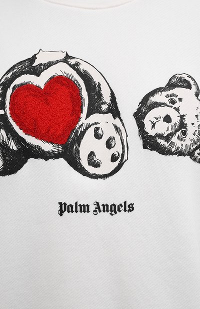 Хлопковый свитшот PALM ANGELS белого цвета по цене 65850 руб., арт. PWBA017S21FLE0040401, фото 5 Хлопковый свитшот PALM ANGELS, арт. PWBA017S21FLE0040401, фото 5