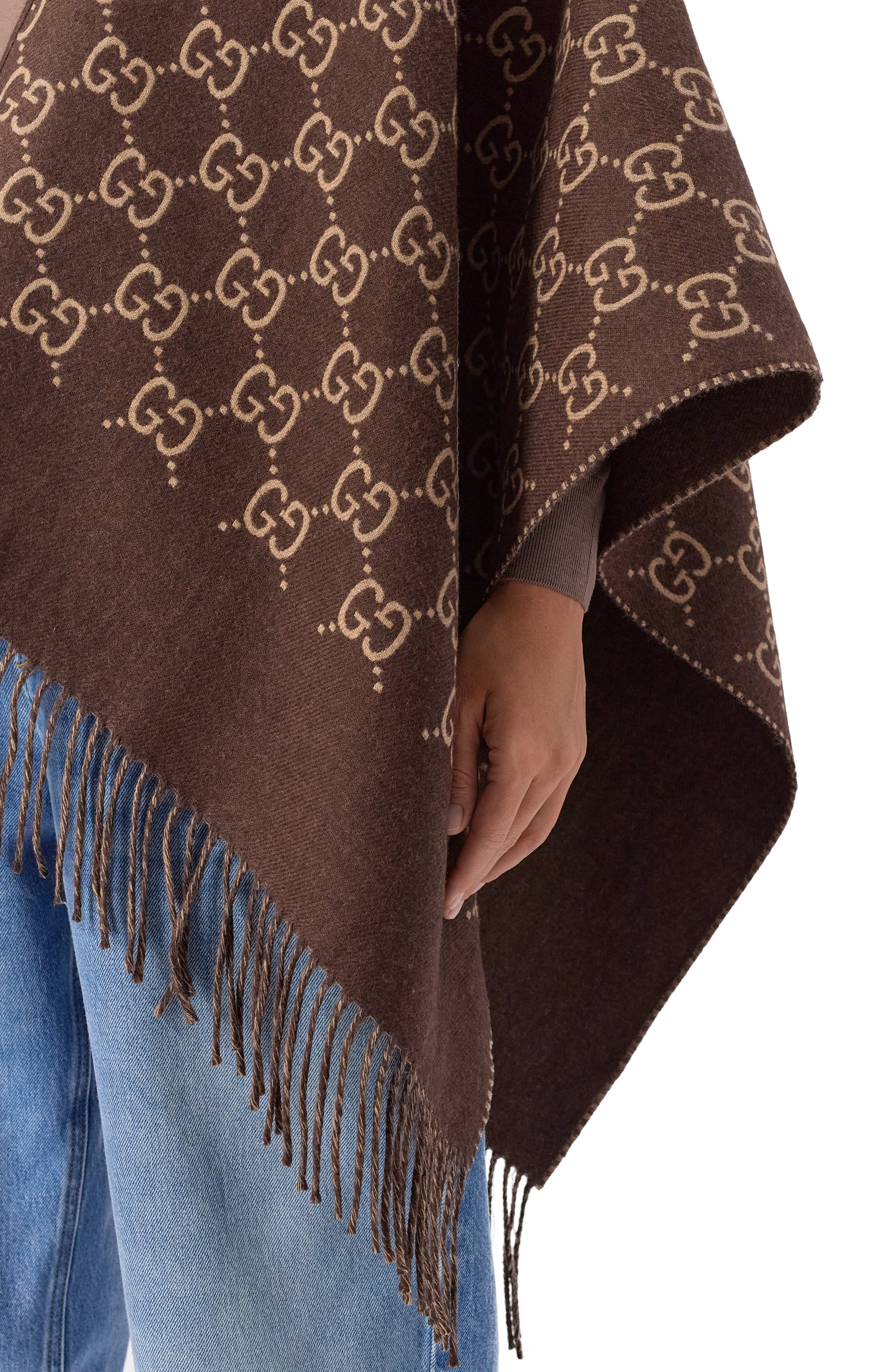 Шерстяное пончо GUCCI, арт. 817831/3G200, фото 4