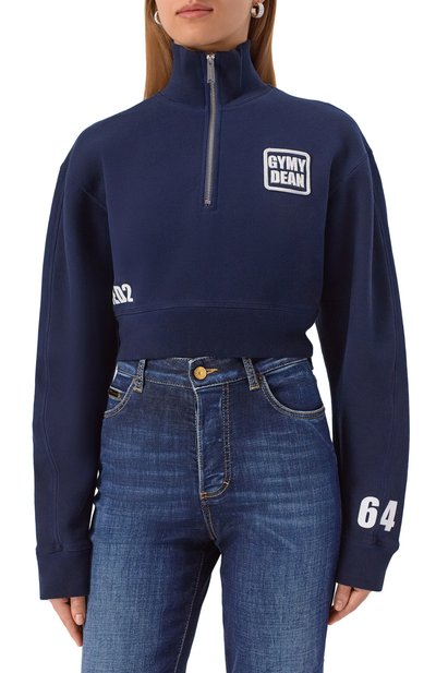 Хлопковый свитшот DSQUARED2 темно-синего цвета по цене 57600 руб., арт. S75GU0604/S25030, фото 3 Хлопковый свитшот DSQUARED2, арт. S75GU0604/S25030, фото 3