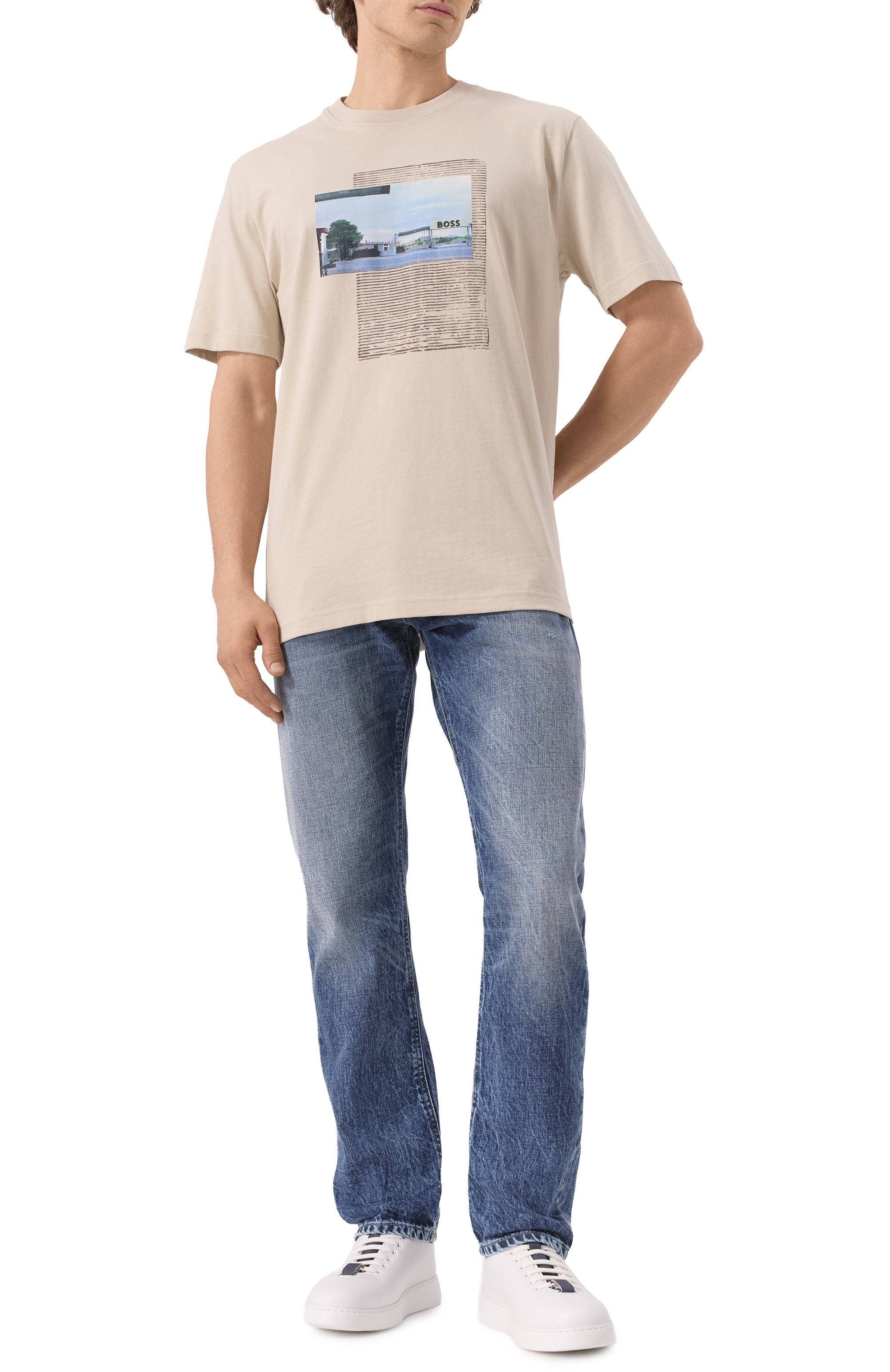 Хлопковая футболка BOSS ORANGE, арт. 50539180, фото 2