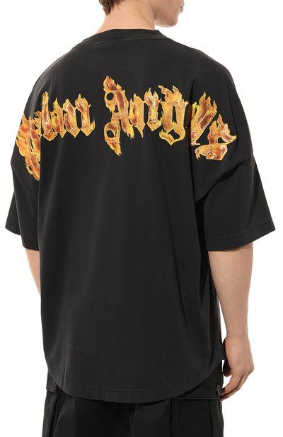 Хлопковая футболка PALM ANGELS, арт. PMAA002F24JER011, фото 4