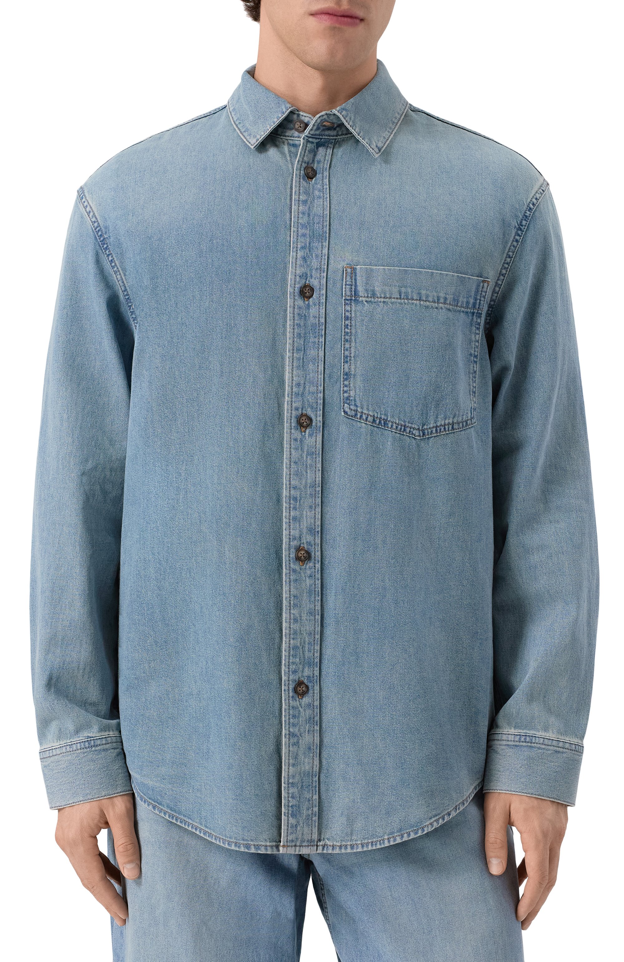 Джинсовая рубашка 12 STOREEZ, арт. 131321, фото 3