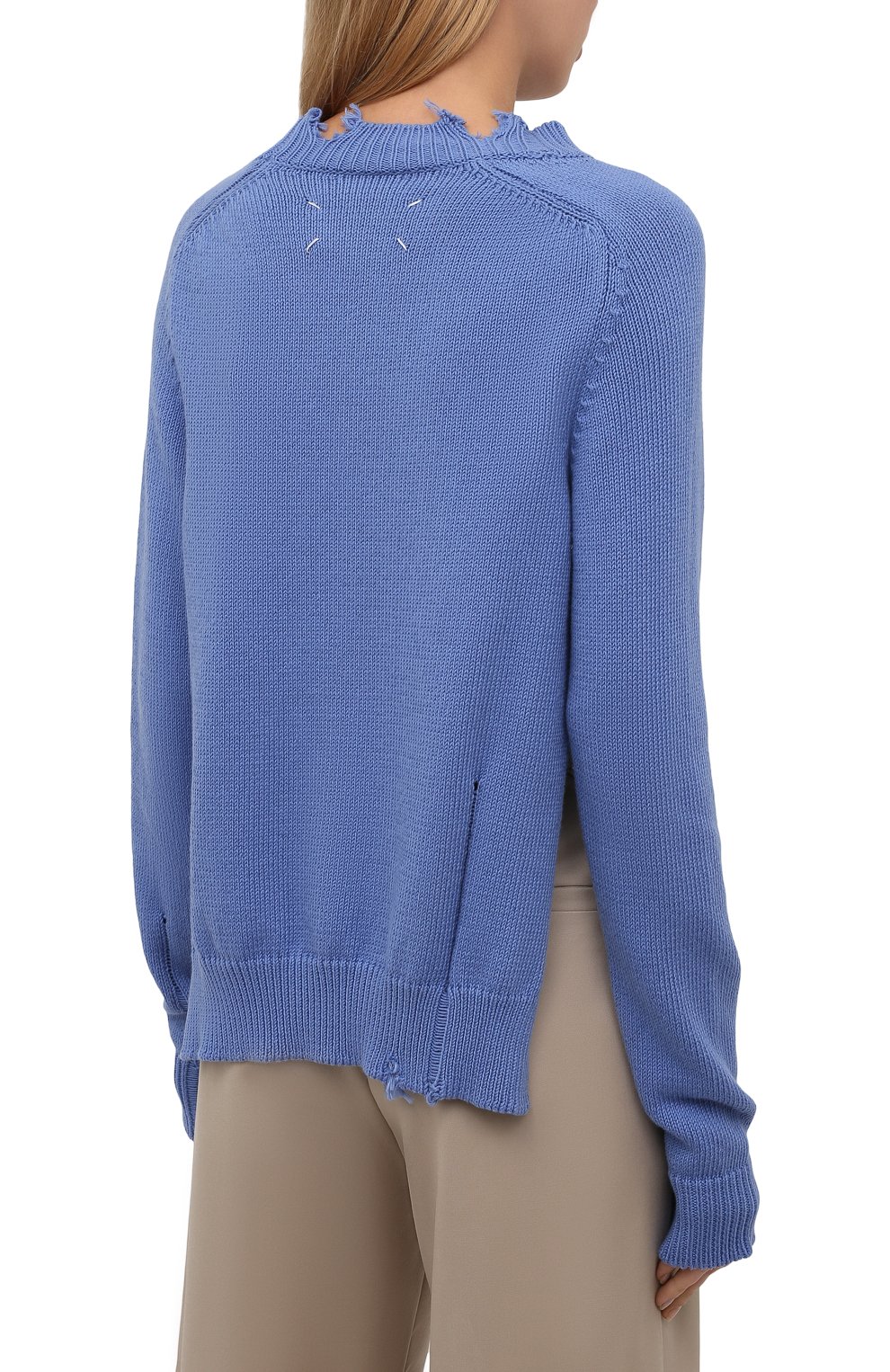 Хлопковый свитер MAISON MARGIELA голубого цвета по цене 54650 руб., арт. S51GP0218/S17663, фото 4 Хлопковый свитер MAISON MARGIELA, арт. S51GP0218/S17663, фото 4
