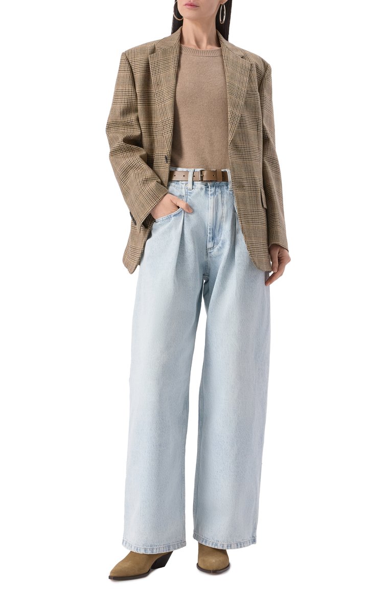 Женские джинсы ISABEL MARANT ETOILE голубого цвета, арт. 25PPA0501FB/C1H01E | Фото 2 (Материал внешний: Хлопок, Деним, Лен; Длина (брюки, джинсы): Стандартные; Кросс-КТ: Деним; Стили: Кэжуэл; Детали: Делаве; Силуэт Ж (брюки и джинсы): Прямые)