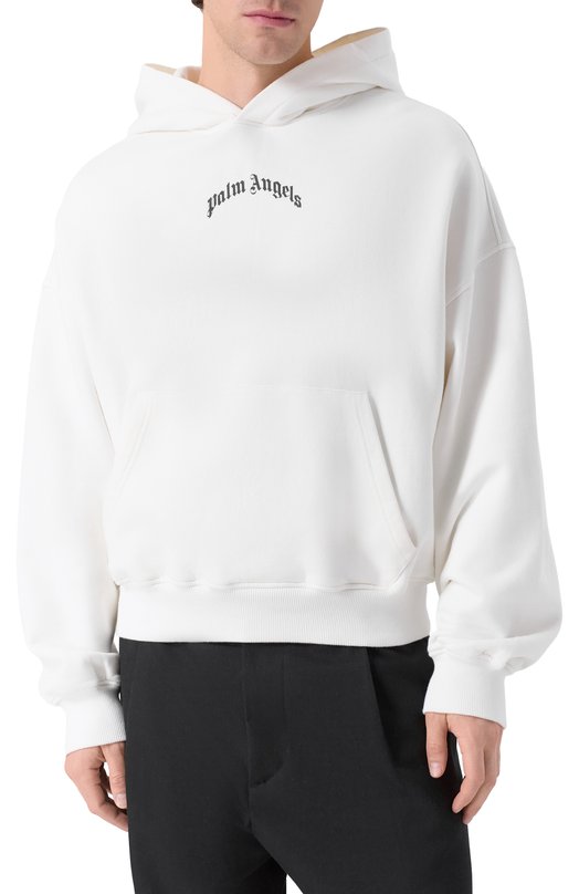 Хлопковое худи Palm Angels PMBB17EF25FLE004 Белый  PMBB17EF25FLE004 Фото 3