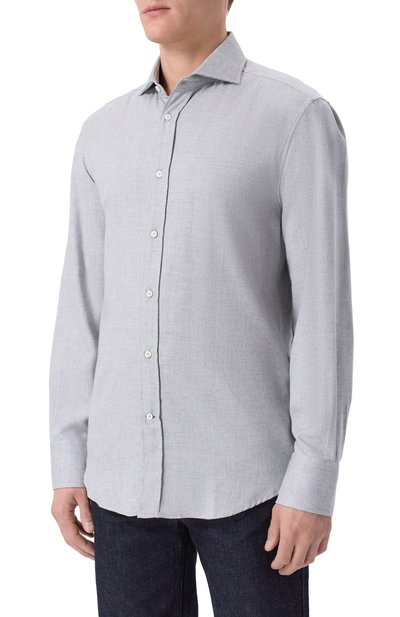 Рубашка из хлопка и лиоцелла BRUNELLO CUCINELLI, арт. MY6371718, фото 3