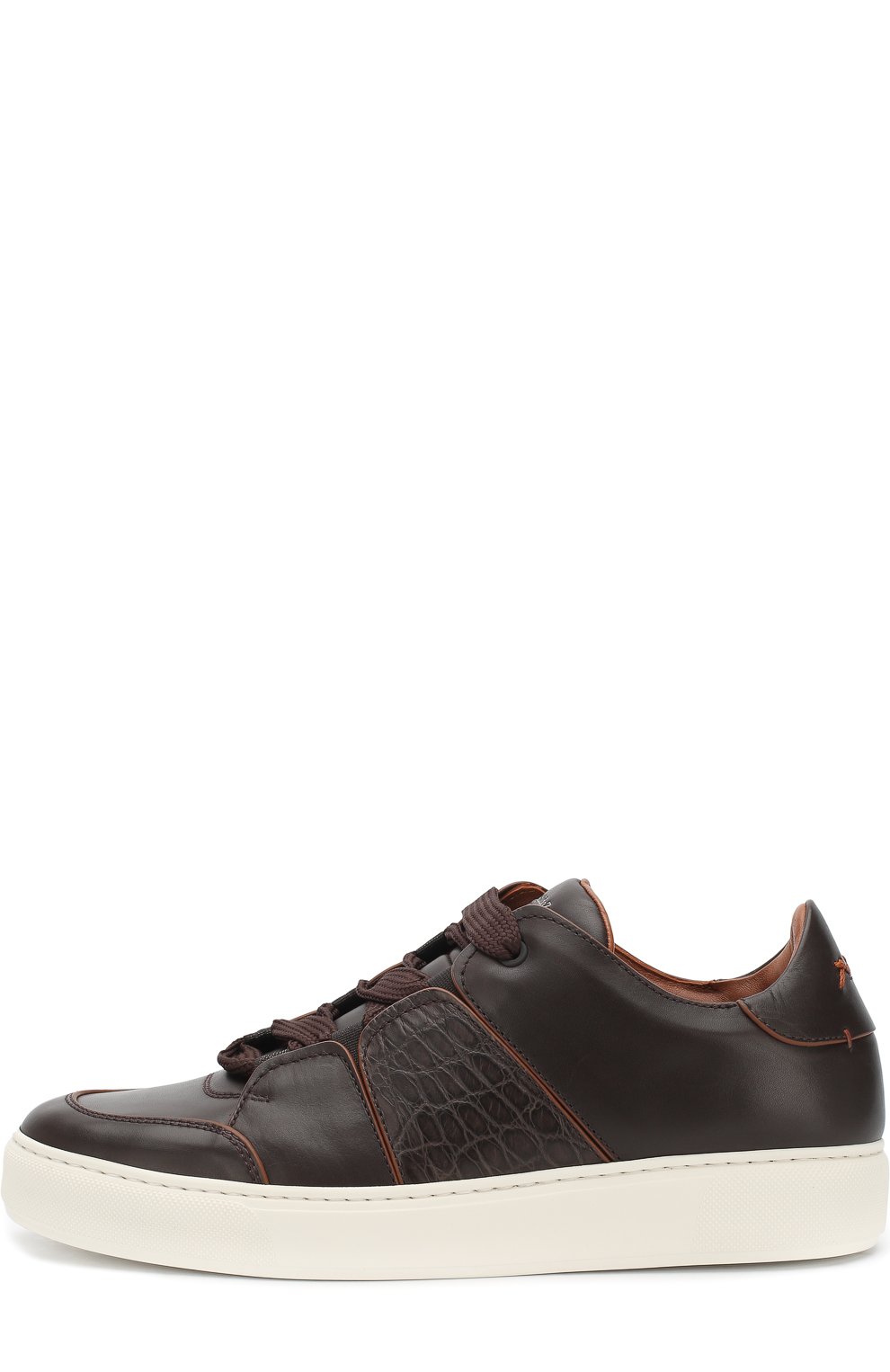 Кожаные кеды с отделкой кожи аллигатора ZEGNA, арт. A2975X-JCT/AMIS, фото 3