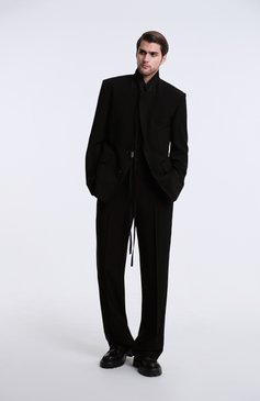 Мужские брюки из вискозы ANN DEMEULEMEESTER черного цвета, арт. B0012454/FA558 | Фото 7 (Материал внешний: Вискоза; Длина (брюки, джинсы): Стандартные; Стили: Минимализм; Случай: Повседневный; Автоматизация ТО: Проставлено; Автоматизация состава: Проставлено)