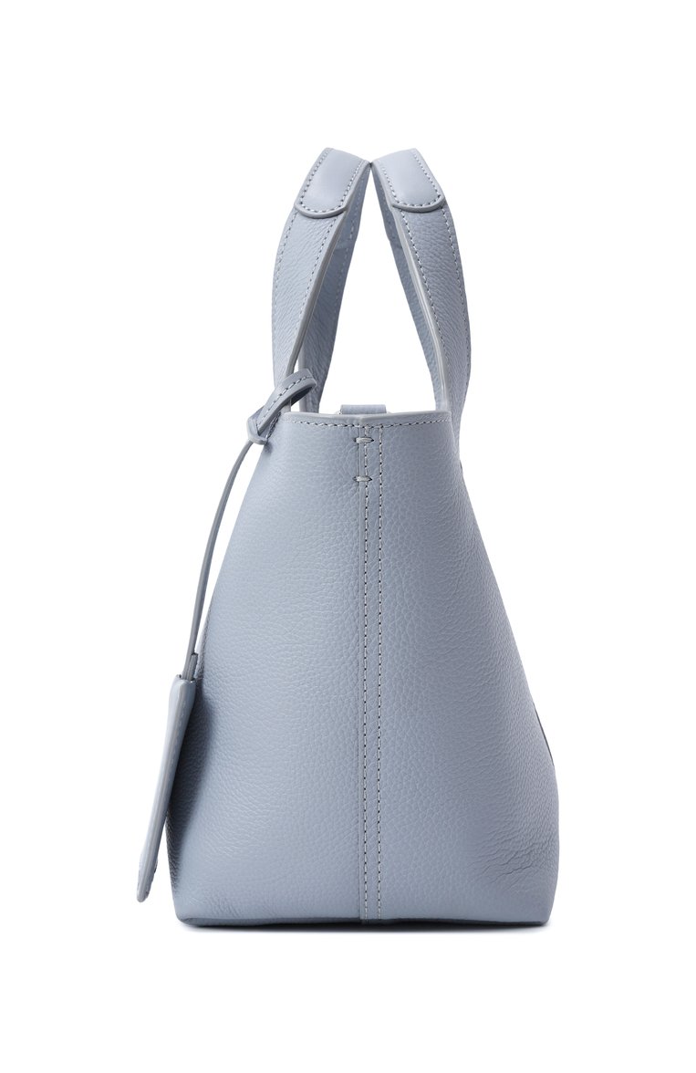 Женская сумка SANTONI голубого цвета, арт. DIBGA2709EN-ATXW | Фото 4 (Размер: mini; Ремень/цепочка: На ремешке; Материал: Натуральная кожа)