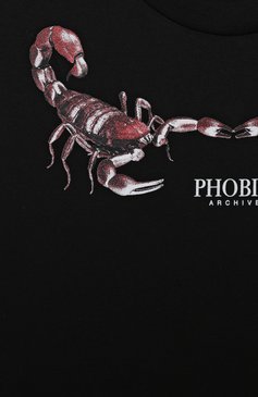 Детская хлопковая футболка PHOBIA ARCHIVE черного цвета, арт. PHK00214 | Фото 3 (Рукава: Короткие; Материал сплава: Проставлено; Материал внешний: Хлопок; Мальчики Кросс-КТ: Футболка-одежда; �Драгоценные камни: Проставлено; Ростовка одежда: 10 - 11 лет | 140 - 146см, 12 лет | 152 см, 13 - 15 лет | 158 см, 8 лет | 128 см)