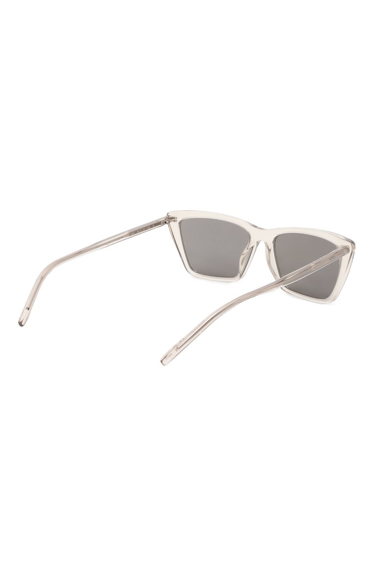 Женские солнцезащ�итные очки SAINT LAURENT прозрачного цвета, арт. SL 737 MICA THIN 004 | Фото 4 (Региональные ограничения белый список (Axapta Mercury): Не проставлено; Нос: Не проставлено; Тип очков: С/з; Материал: Пластик; Оптика Гендер: оптика-женское; Очки форма: Прямоугольные)