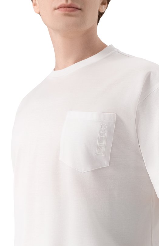 Хлопковая футболка Zilli TSR03RM0100VZIN00 Белый  TSR03RM0100VZIN00 Фото 5