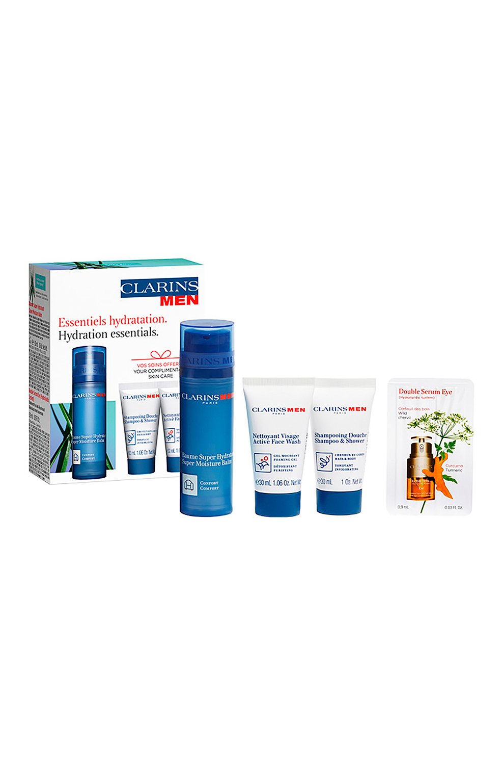 Набор увлажняющих средств ухода для мужчин (2x30+50+0,9ml) CLARINS бесцветного цвета по цене 4100 руб., арт. 80097069, фото 1 Набор увлажняющих средств ухода для мужчин (2x30+50+0,9ml) CLARINS, арт. 80097069, фото 1