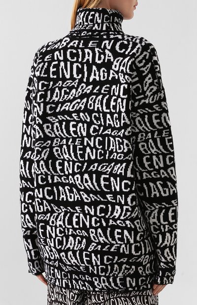 Шерстяной свитер BALENCIAGA черно-белого цвета по цене 81950 руб., арт. 583101/T1537, фото 4 Шерстяной свитер BALENCIAGA, арт. 583101/T1537, фото 4