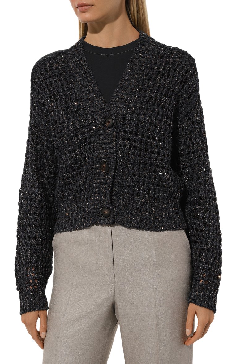 Кардиган из шелка и льна BRUNELLO CUCINELLI, арт. MEA36BP414, фото 1